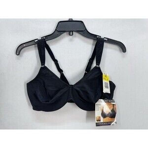 Vintage Olga Secret Shapers Bra Size 38C Black Underwire Minimizing 35009 NEW